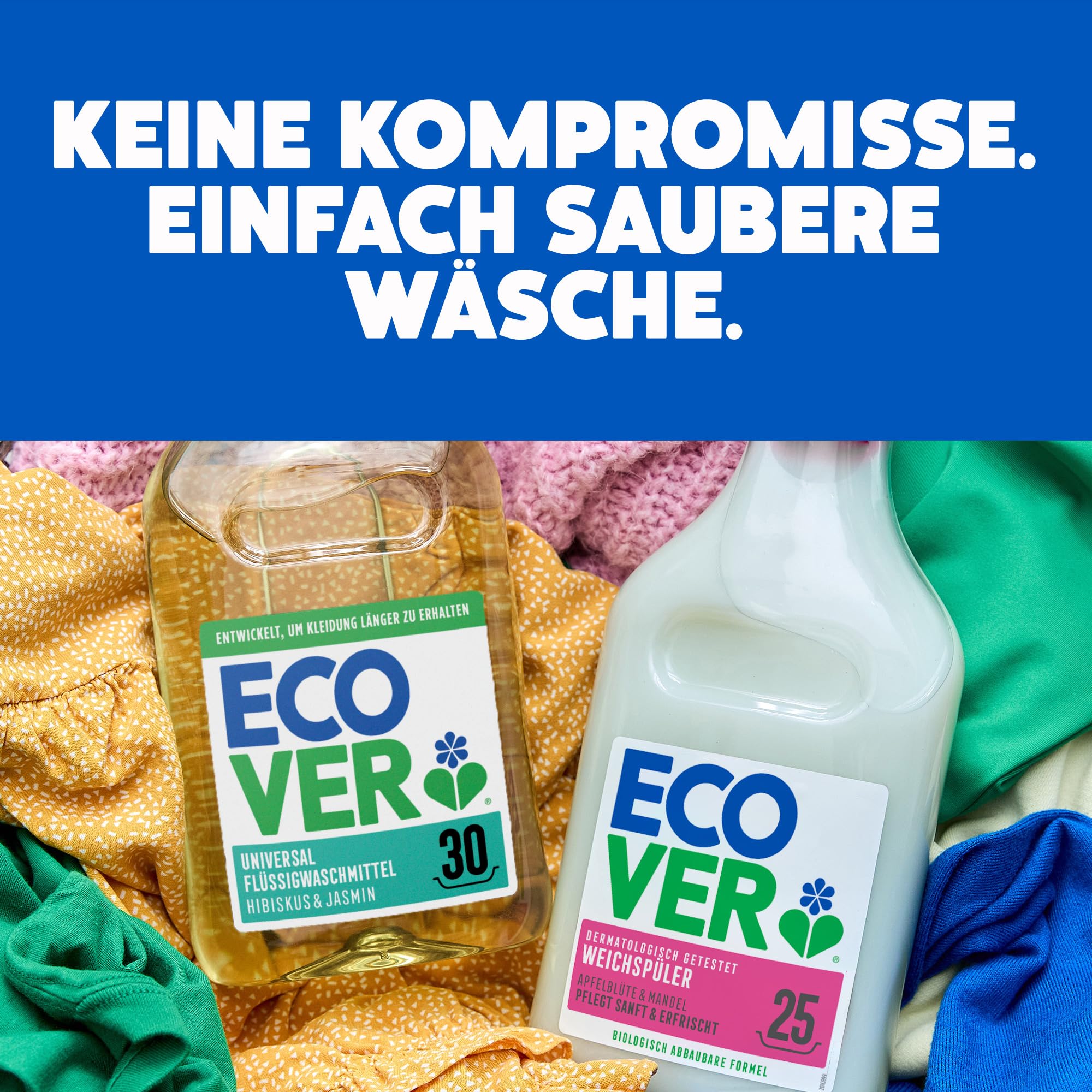 Ecover Waschmittel Universal Hibiskus & Jasmin (5L/100 Waschladungen), Flüssigwaschmittel mit pflanzenbasierten Inhaltsstoffen, pflegendes Vollwaschmittel für Erhalt und Schutz der Kleidung 3