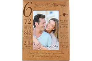 LifeSong Milestones 6th Wedding Picture Frame for Couple 6 Year of Marriage - Six Year Photo Frame for Parents Couples Husband Wife him her 8x10 Holds 4 x 6 (Met You Sooner)