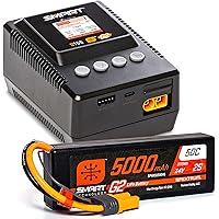 Spektrum Smart Powerstage Bundle: 5000mAh 2S 50C LiPo Battery & S155 G2 Smart Charger For RC Cars