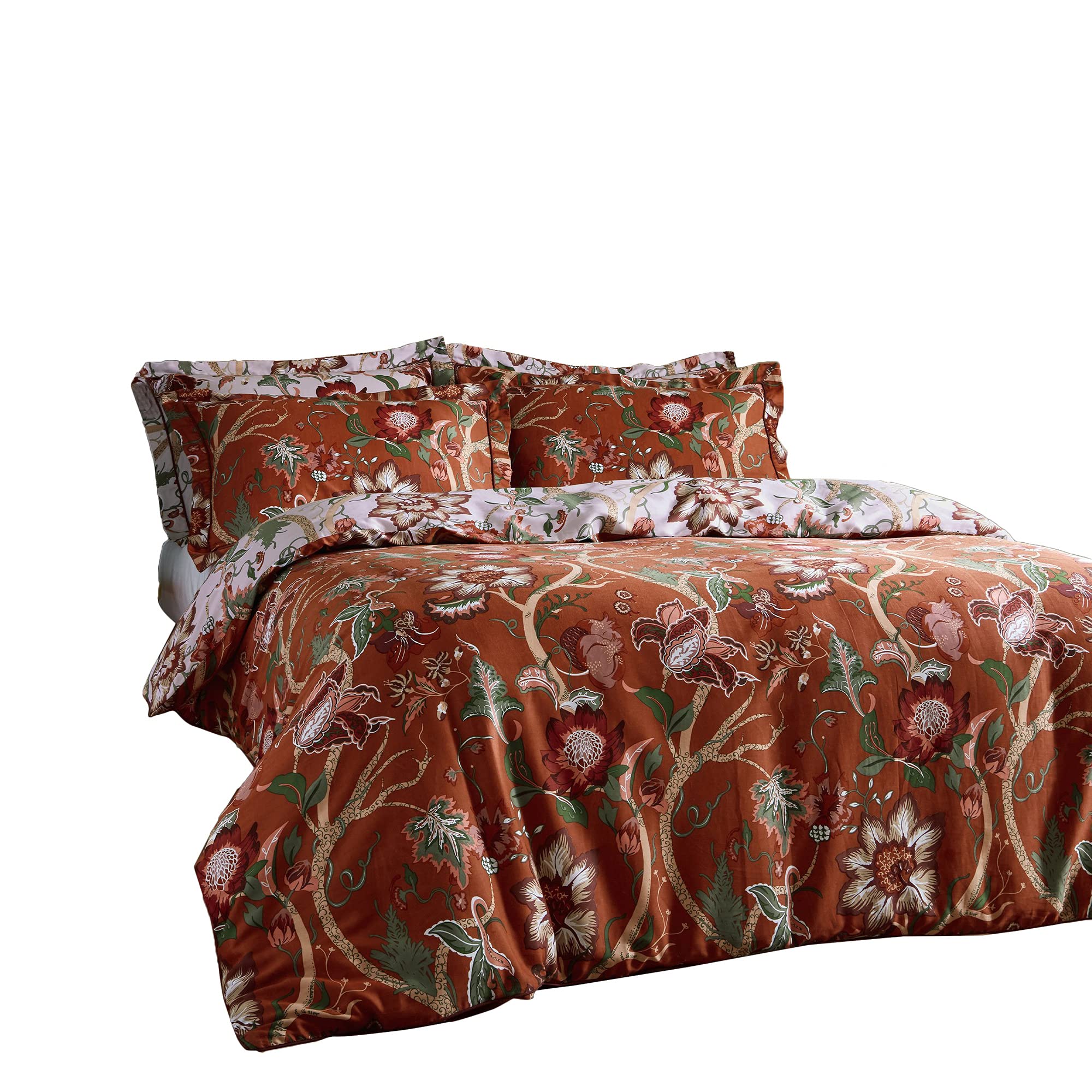 Paoletti Contemporary Botanist Duvet Cover and Pillowcase Set, Russet, Single