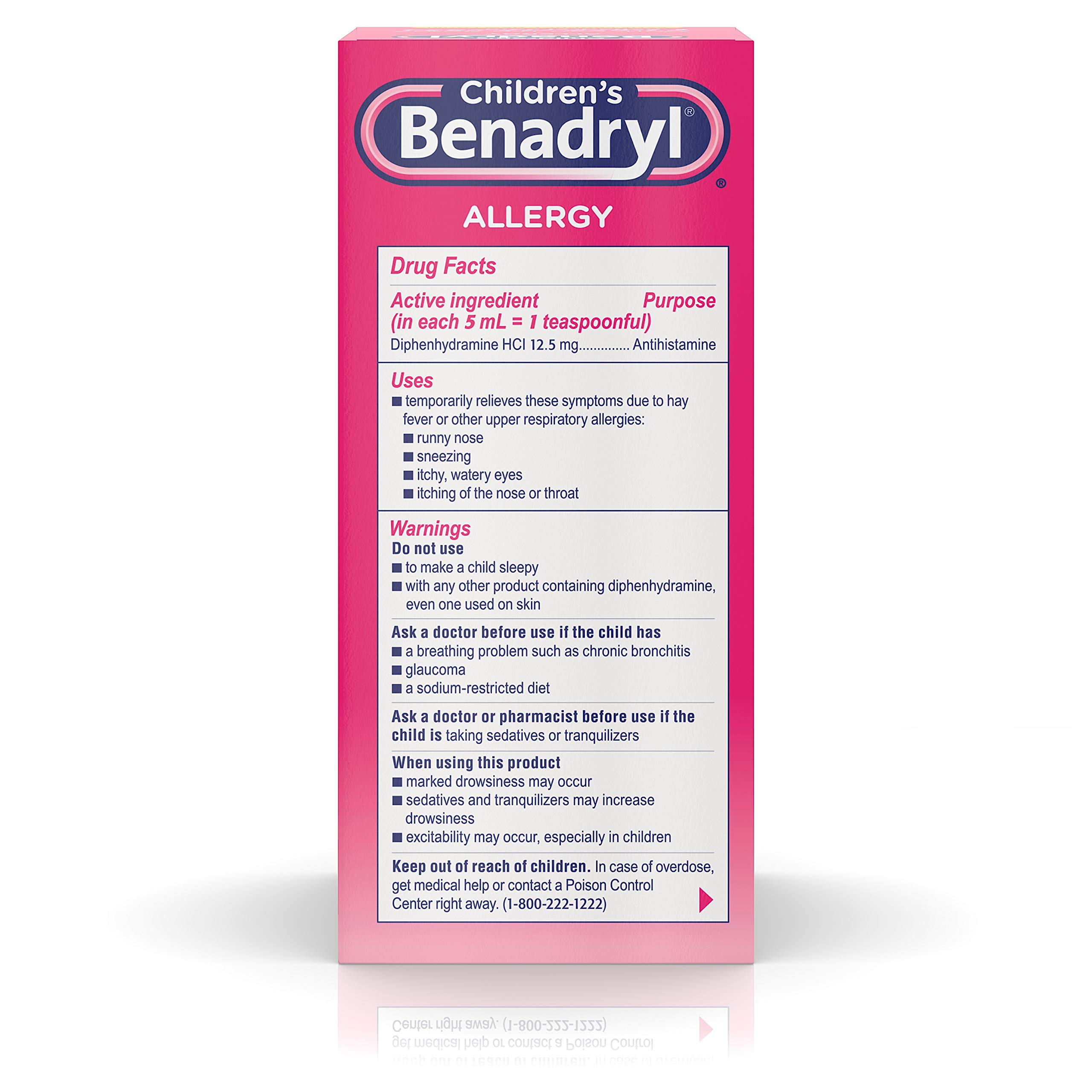 Children's Benadryl Allergy Liquid Cherry 8 oz Buy Online in UAE