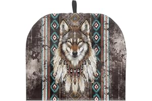 Drnuikhe Aztec Western Wolf Insulated Teapot Cozies Dust Cover Tea Warmer to Keep Tea Warm, Kitchen Home Decro for Mom, Wife,