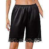 Vlazom Women's Slip Shorts-Lace Trim Bloomer Pettipants for Dresses, Anti-Chafing Culotte Shorts Underwear S-XXL