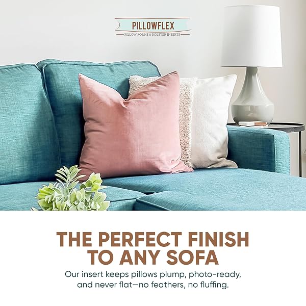 PILLOWFLEX SYNTHETIC DOWN PILLOW INSERT – 28X28 DOWN ALTERNATIVE, ULTRA SOFT LARGE SQUARE EUROPEAN THROW PILLOW, COUCH EURO SHAM, BED – 1 DECORATIVE FORM