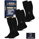 Pembrook 3 Pairs Compression Socks 20-30 mmHg - Compression Socks for Women and Men | Running, Athletic, Travel, Nurses