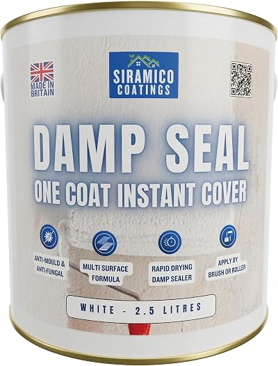 SIRAMICO COATINGS Dampseal One Coat 2.5L Seals Damp & Mould Stains White