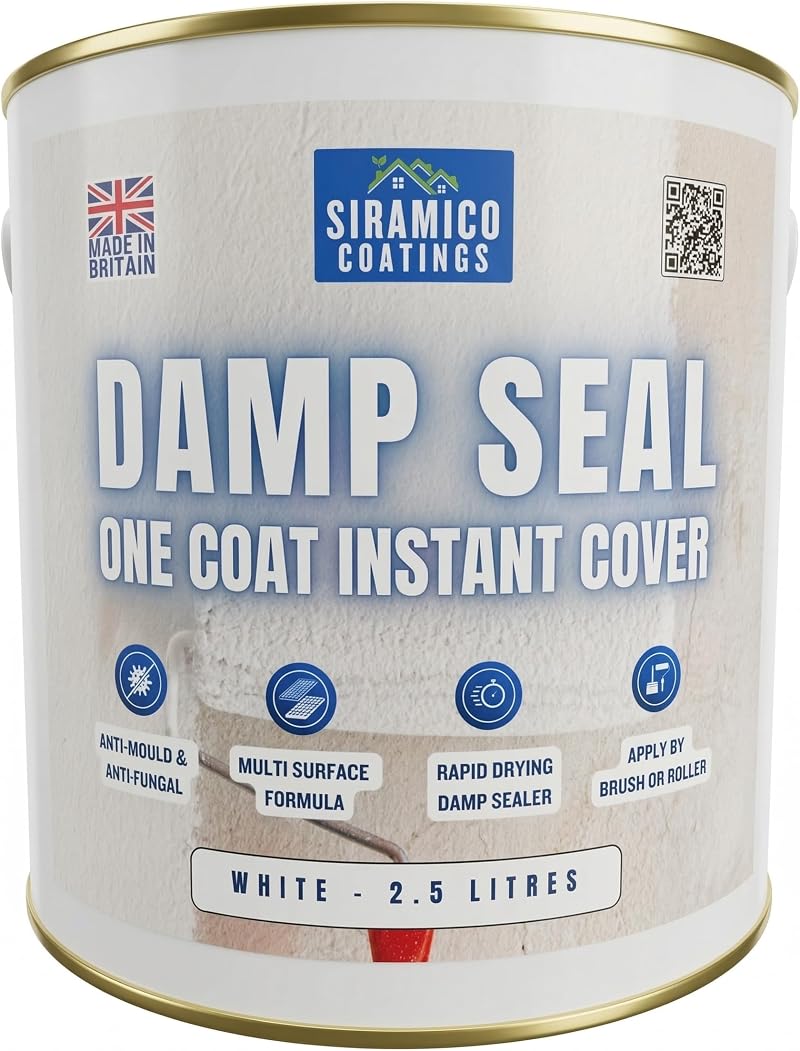 SIRAMICO COATINGS Dampseal One Coat 2.5L Seals Damp & Mould Stains White