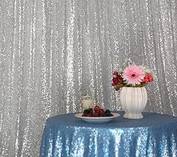 SquarePie Sequin Backdrop 20FT x 10FT Silver