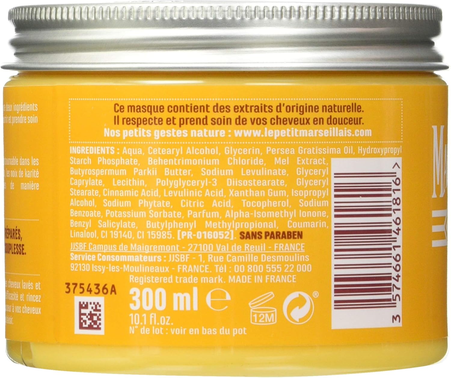 Le Petit Marseillais Nutrition Mask for Dry and Damaged Hair Provence Honey & Shea 300 ml, 0.5 ml (Pack of 600) - Image 4