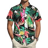 Hawaiian Shirt for Men Short Sleeve Button Down Shirt Men Casual Summer Tropical Beach Aloha Shirts Hawaii Party