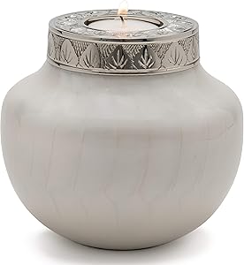 Small Urns for Human Ashes - Keepsake Urn | Mini White Candle Cremation Urn | Unique Design Keepsake Urn | Perfect to Display at Home | Beautiful Modern Memorial Urn for Your Loved One or Pet