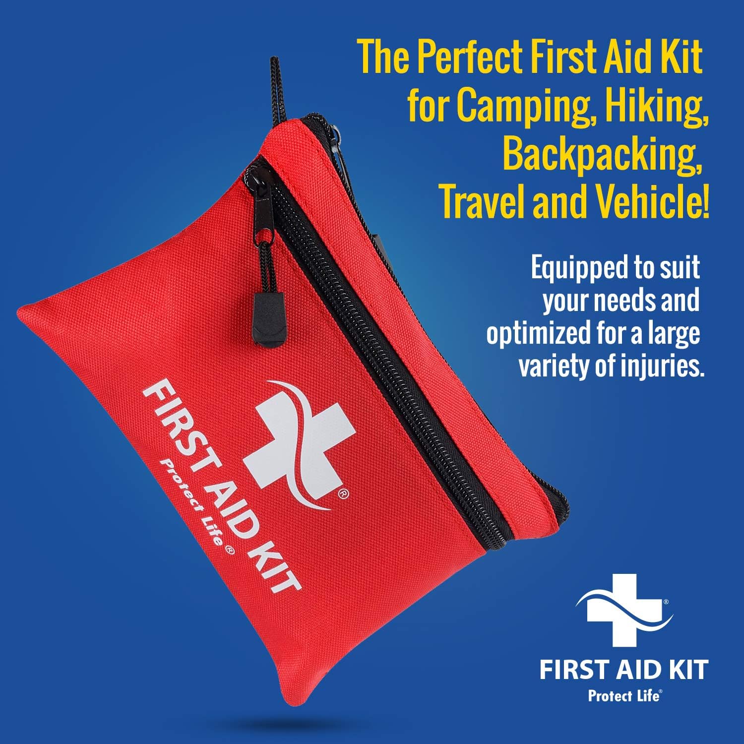 First Aid Kit - 100 Piece - Small First Aid Kit for Camping, Hiking, Backpacking, Travel, Vehicle, Outdoors - Emergency & Medical Supplies: Health & Personal Care