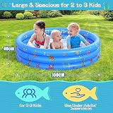 LATERN 100x40CM Inflatable Paddling Pool Kids Blue Bath Tub 3 Ring PVC view 4