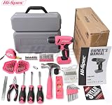 Hi-Spec 57pc Pink Tool Kit with Drill 8V USB Cordless Screwdriver Bits view 7