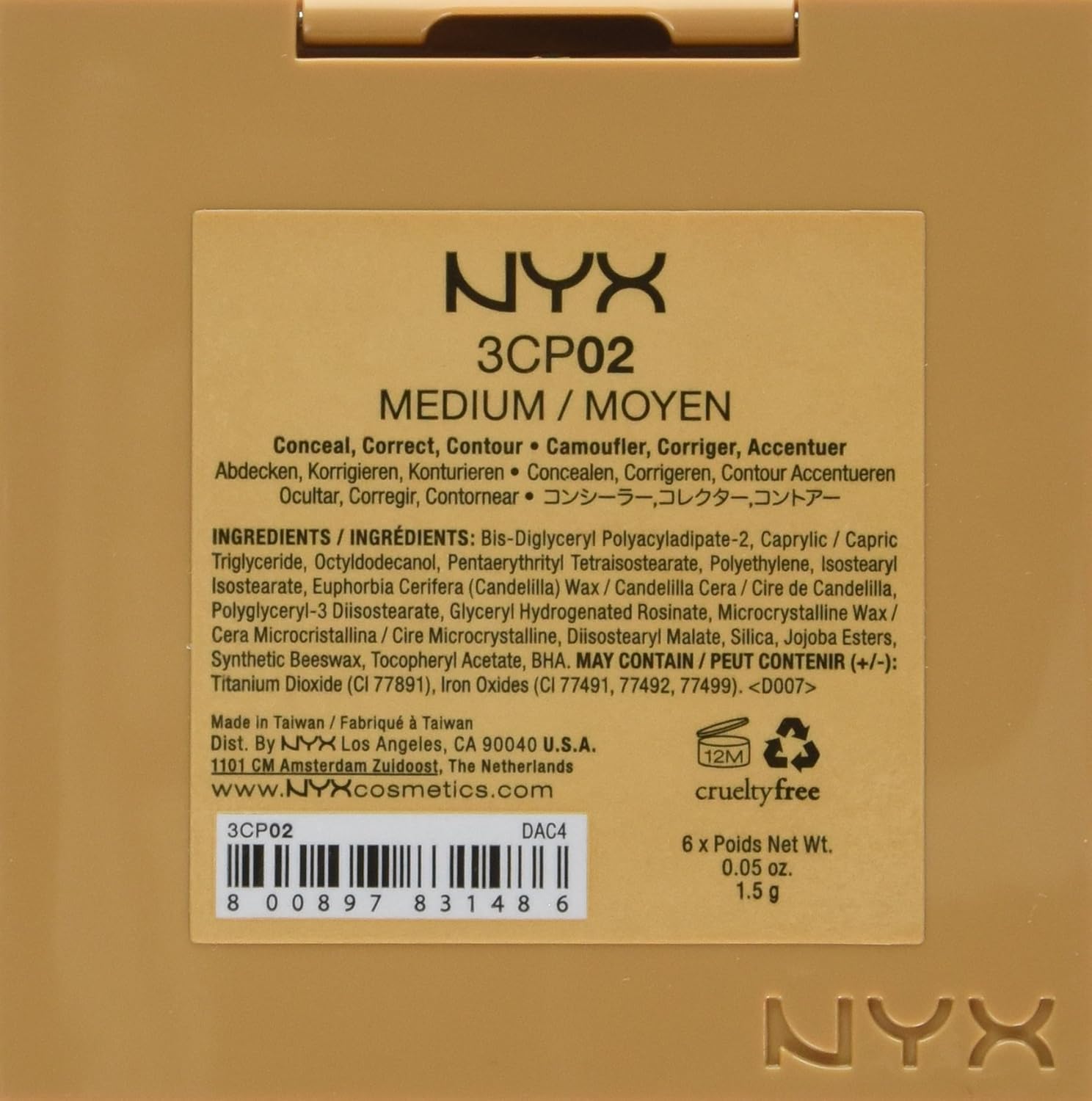 NYX PROFESSIONAL MAKEUP Conceal Correct Contour Palette - Medium: Beauty
