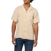 Lucky Brand Mens Short Sleeve Linen Camp Collar Shirt
