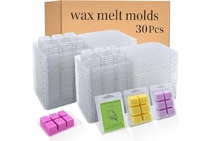 PCREGPAE Thickened Wax Melt Molds Containers Clamshells Packaging for Wax Melts,Wax Tart Packaging for Enterprises or Households,Wax Seal Mold,Scentsy Wax Melts,Soy Wax,Wax Melt Warmer (30pcs)