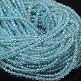 Song Xi 180pcs 2mm Natural Kyanite Gemstone Beads Faceted Round Loose Stone Beads for Jewelry Making (1 Strand)