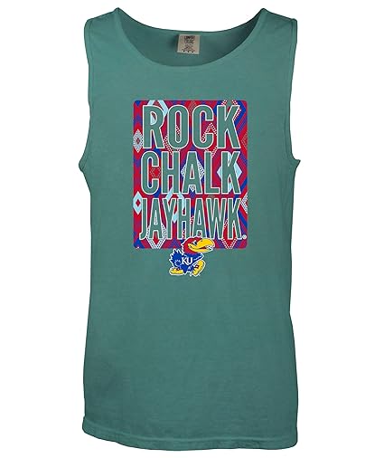 Amazon Com Ncaa Kansas Jayhawks Block Pattern Comfort Color Tank