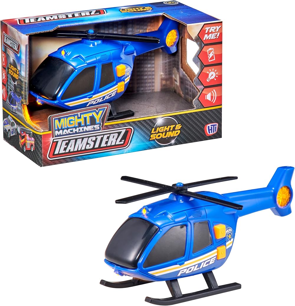 Teamsterz Small Police Helicopter Lights Sounds Ages 3+