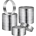 DATANYA 12Pack Tart Rings Perforated Tart Ring, Stainless Steel Cake Rings 2 Inch Round Mousse Ring Molds for Baking Cooking Dessert, small fruit tartet crust 5cm