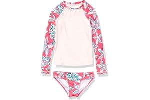 Kanu Surf Girls Long Sleeve Rashguard UPF 50 Two Piece Swim Set