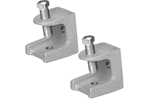 OHLECTRIC 2 Pack - Malleable Iron Rod Support Beam Clamp – Zinc Plated for Corrosion Resistance – 1-1/8" Jaw Opening – Suppor