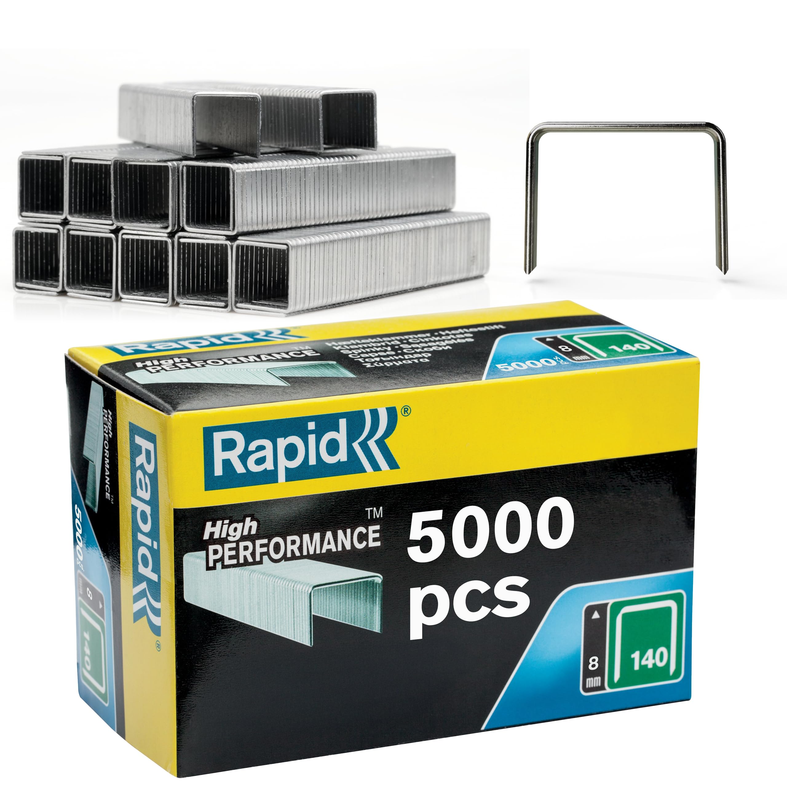 Rapid High-Performance Staples for Insulation, Thin Plastics, Cardboard and Carpets Flatwire No. 140, Leg Length 12mm, Staple Gun Staples, Galvanised Steel, 5000 Pieces, Boxed (11912311)
