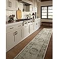 Ruggable Washable 2x10 Runner Rug, Sarrah Sage, Premium Vintage Rugs for Hallway, Kitchen, Entryway, Living Room, Bedroom, Office with Gripper Non Slip Pad