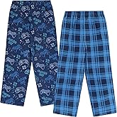 Mad Dog Boys Pajama Pants - Soft Fleece PJ Bottoms for Kids - Buffalo Plaid Lounge Pants, Warm & Comfy Microfleece 2PK Set