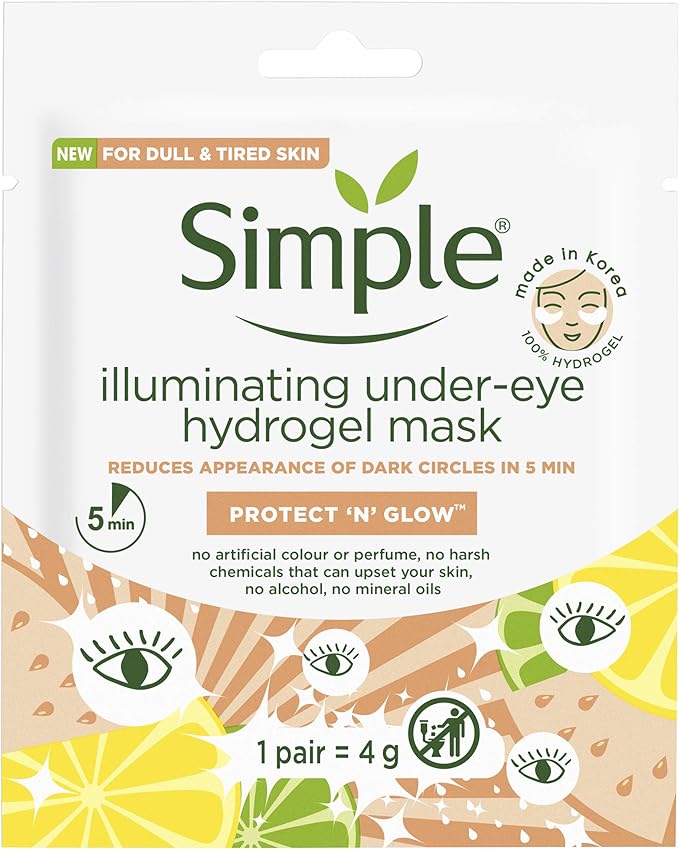 Simple Brightening Under Eye Hydrogel Mask (Pack of 4) Amazon.co.uk