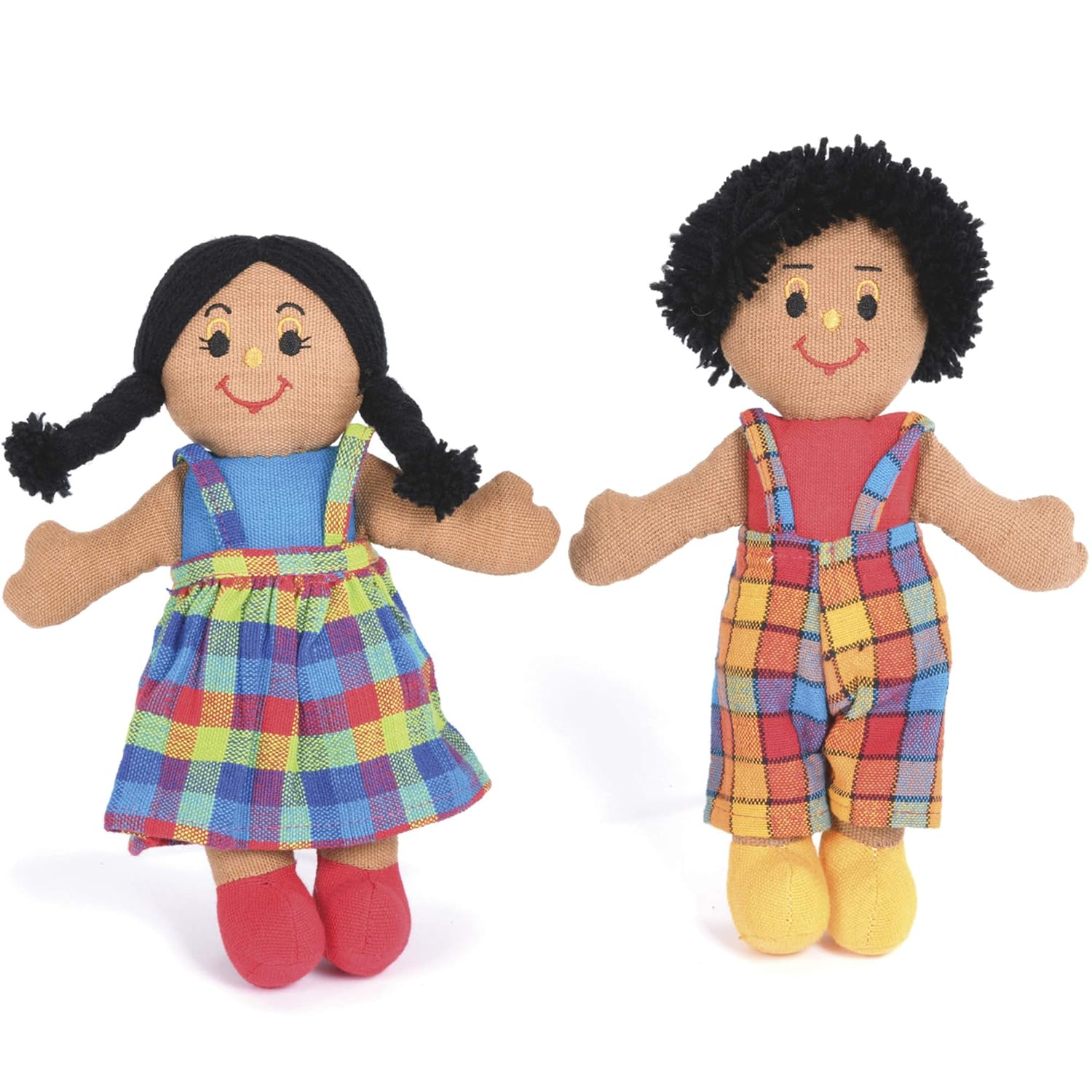 black fabric dolls