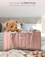 love & lullabies Nappy Caddy Organiser Blush Pink Baby Basket view 6