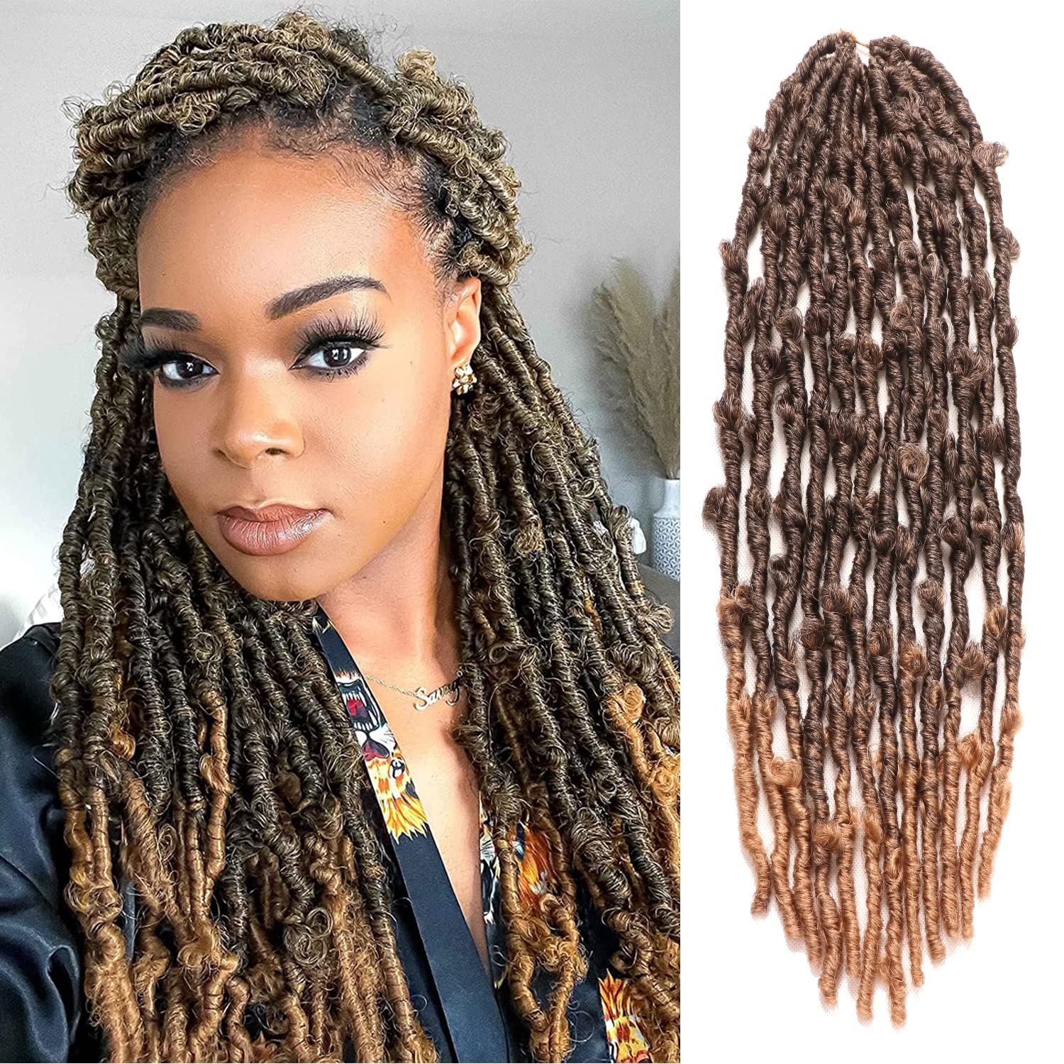 6 Packs 24 Inch Butterfly Locs Crochet Hair for Black Women Soft Distressed Locs Crochet hair Faux Locs Pre looped Pre-twisted Braids — image 1