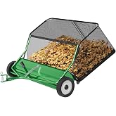 42" Tow Behind Lawn Sweeper, Pull Behind Leaf &amp; Grass Collector for Tractor | 4 Rotating Brushes; 42" Sweeping Width; 21 Cu Ft Large Hopper; Adjustable Height; Durable Steel Frame; For Lawn Tractor.