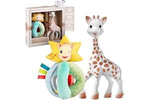 Sophie la girafe Classical Creation Birth Gift Set | Includes Sophie la girafe Plush Rattle, Gift Bag & Card | Handcrafted in France | Comfort & Soothe | Awaken All 5 Senses