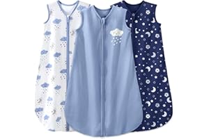Yoofoss Baby Sleep Sack 0-6 Months Baby Wearable Blanket 100% Organic Cotton 2-Way Zipper TOG 0.5 Toddler Sleeping Sack 3 Pac