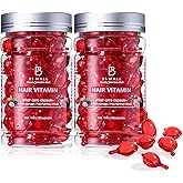 BS-MALL Hair Treatment Serum With Avocado Vitamin A, C & E, Biotin And Water - 60 Capsules Per Bottle For Frizzy And Damaged Hair Pack of 2 Bottles