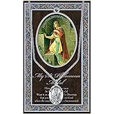 St Philomena Pewter Medal on 18 Inch Chain with Embossed Pamphlet and Prayer