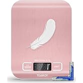 Tcsxady Food Scale, Digital Kitchen Scale with Grams &amp; Ounces Units, 11lb | Digital Scale with 6 Units, LCD Display and Tare Function, Compact Design for Baking, Cooking, Meal Prep, 304 Stainless Steel