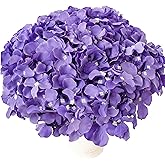 Mandy's 10 Stems Purple Silk Hydrangea Flowers – Artificial Centerpiece for Easter Wedding & Home Decor