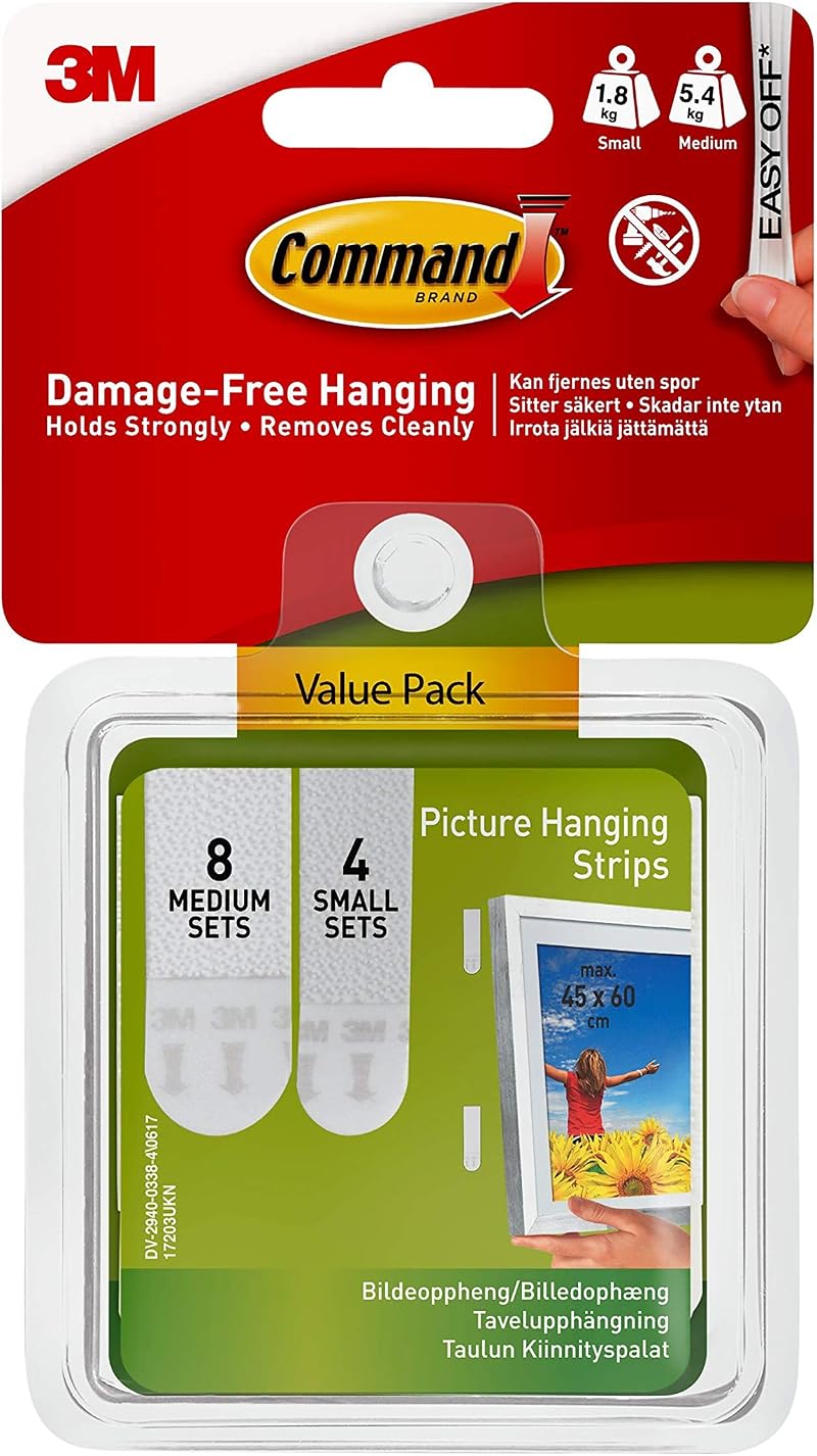 Command Picture Hanging Strips Value Pack White Small & Medium