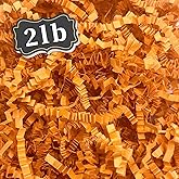 ZEBMOON 2 LB Orange Crinkle Cut Paper Shred Filler Great for Gift Wrapping, Basket Filling, Birthday, Wedding, Halloween, Thanksgiving, Christmas Day, New Year Party Decorations Filling Supplies A