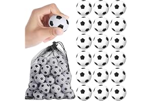 Kasyat 40 Pieces Mini Soccer Stress Balls Sports Stress Balls Relaxation Gadgets Fidget Stress Balls Bulk Soccer Theme Party Favors with Drawstring Mesh Bag, 1.2 Inch