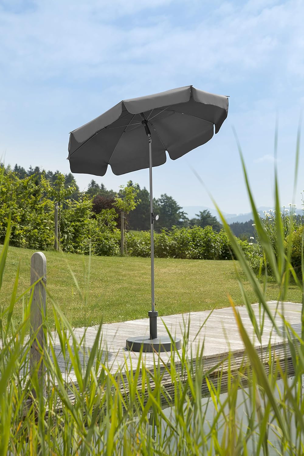 Schneider - Locarno parasol anthracite approx. 150 cm diameter, charcoal, ca. 150 cm diameter - Image 3