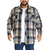 HOdo Big and Tall Mens Heavyweight Flannel Shirt 2XL- 6XL Button Down Shirt