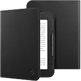 Fintie Folio Case for 6" Nook GlowLight 4/4e eReader, Black | Built-in Hand Strap, 6-Inch Book Style Premium Vegan Leather Cover with Magnetic Closure