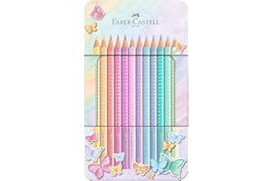 Faber-Castell Colouring Pencils Sparkle Pastel Pack of 12 Metal Case tin of 12