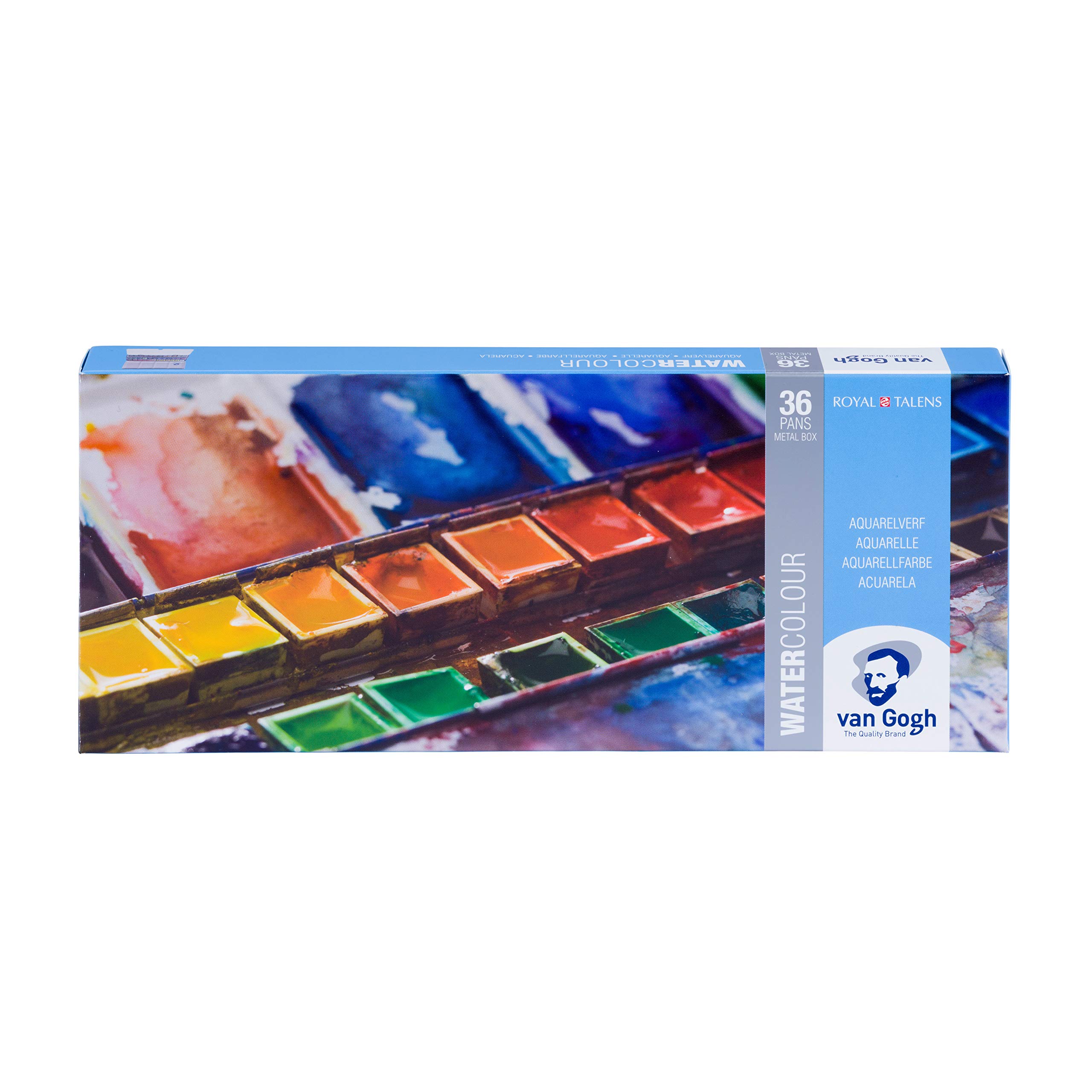 Van Gogh Watercolour Paint Set, Metal Tin, 36-Half Pan