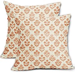 Sivirary Orange Floral Pillow Covers 24x24 Inch Set
